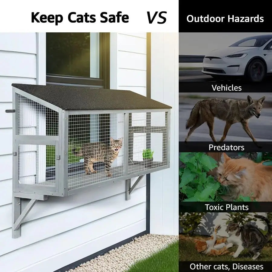 Window Box Enclosure for Indoor Cats