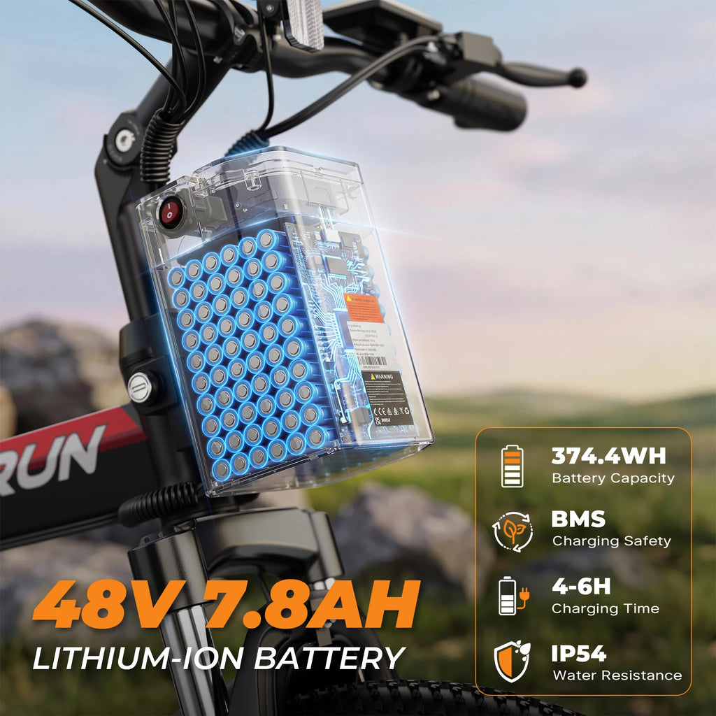 750W Peak Power Electric Road Bicycle, 48V 7.8Ah Battery