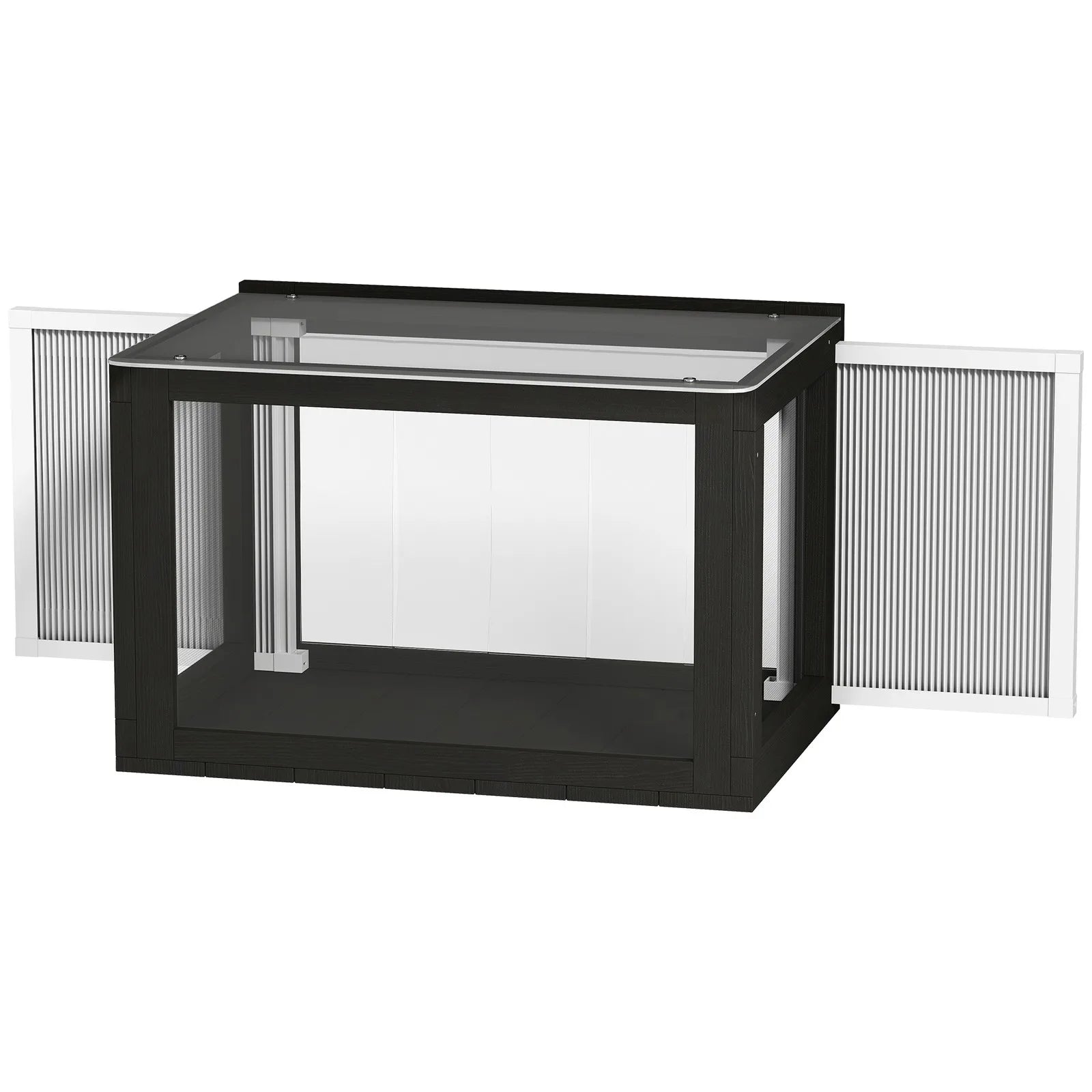Window Catio Outdoor Cat Enclosure Adjustable 25"–41", Black