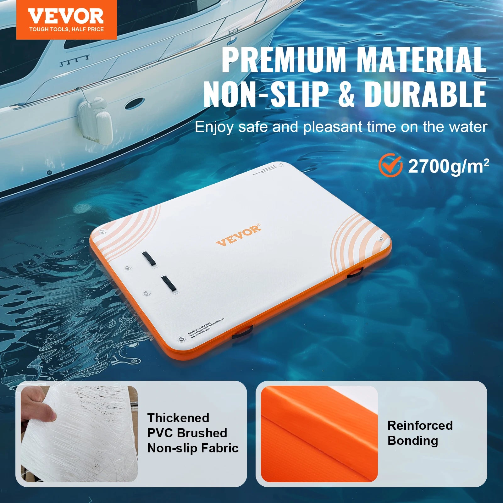 Inflatable Floating Dock 10x8FT Non-Slip