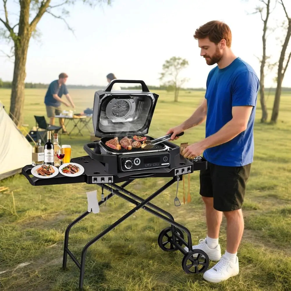 Portable BBQ Stand with Wheels