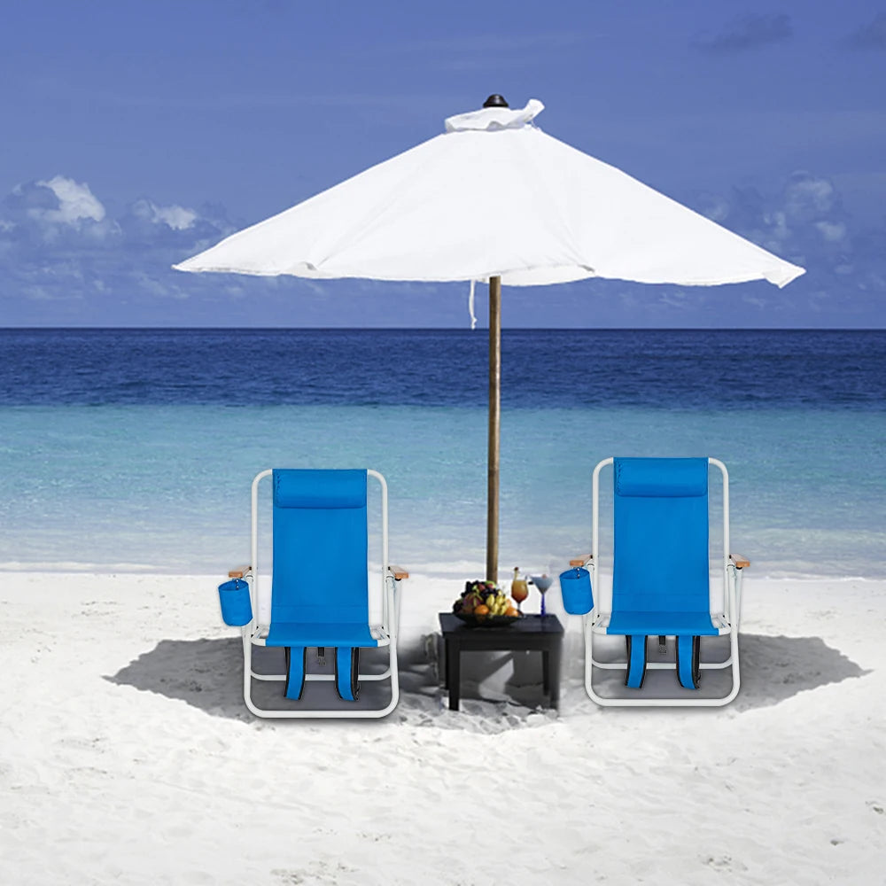 4-Position Adjustable Folding Beach Chair