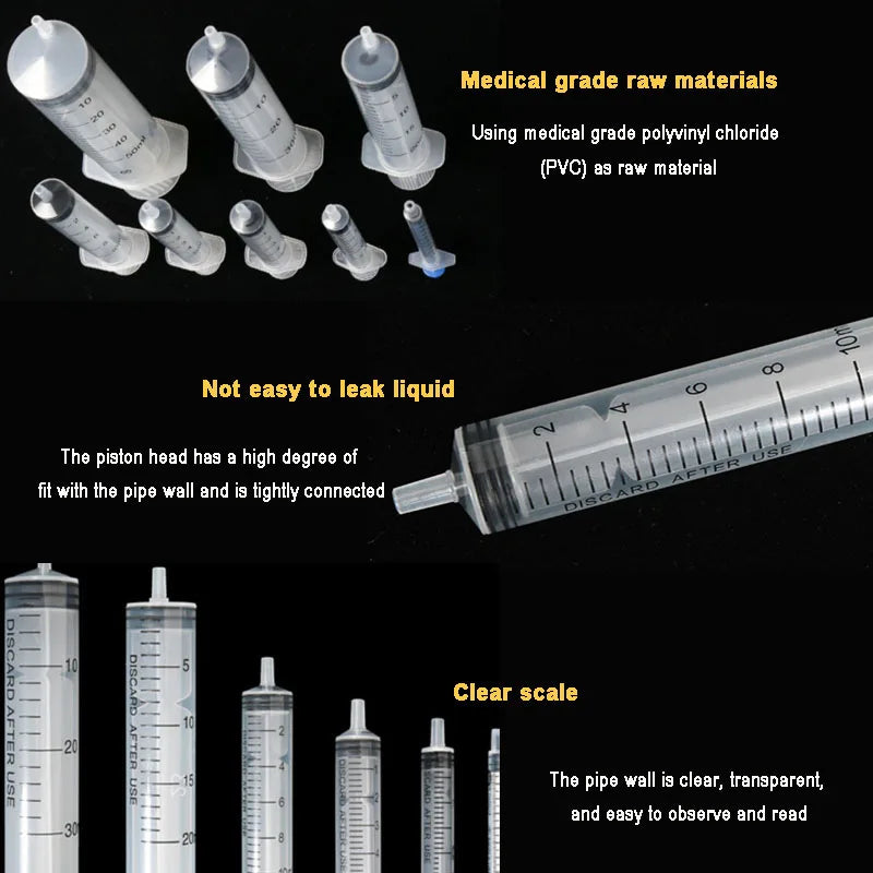 Plastic Needle-Free Disposable Syringes