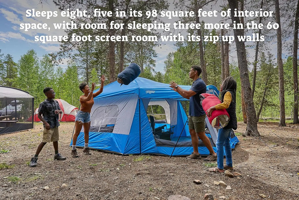 8-Person Water-Resistant Family Camping Tent