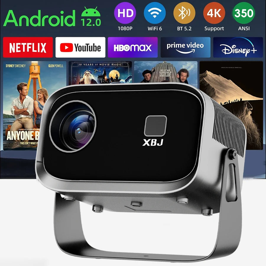 Portable Outdoor Movie Projector with Built-in Wi-Fi