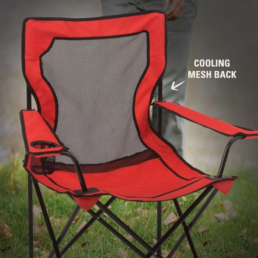 Broadband Mesh Quad Camping Chair with Carry Bag
