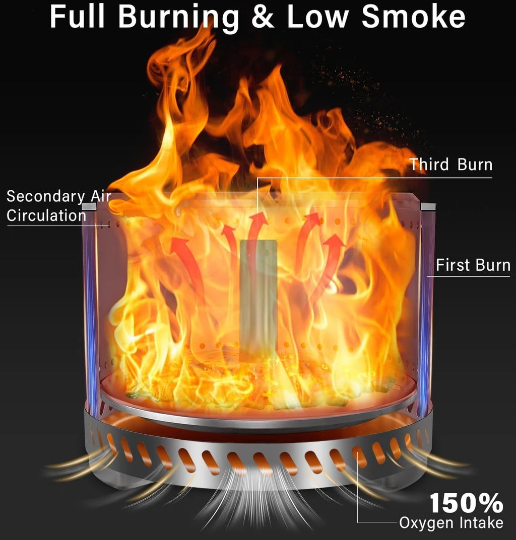 Outdoor Fire Pit Portable Wood Camping Stove Smokeless