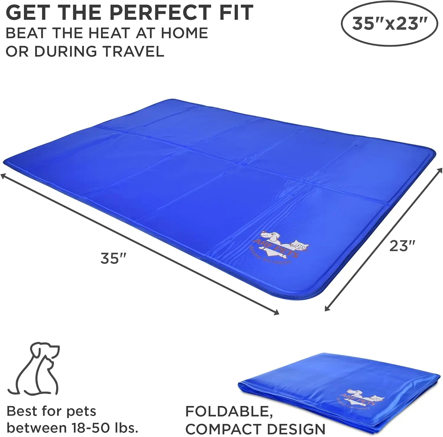 Self-Cooling Pet Mat, Non-Toxic Gel for Dogs in Kennels and Beds.
