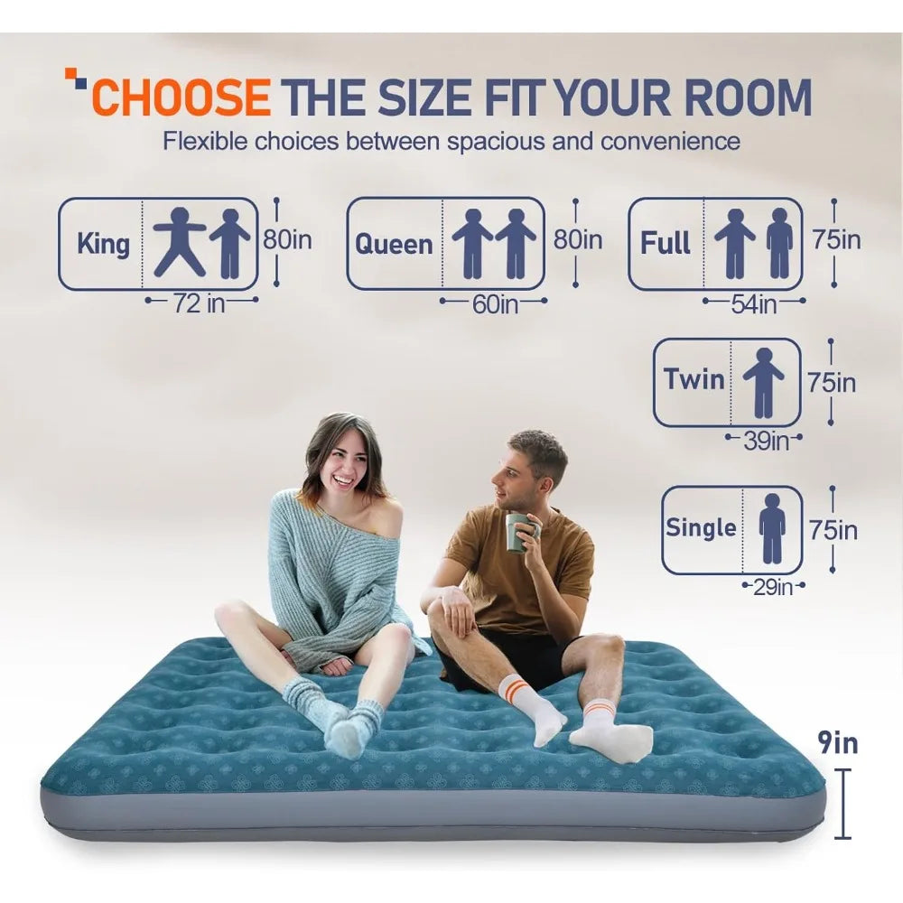 King Size Air Mattress Inflatable Bed Sleeping Pad for Camping