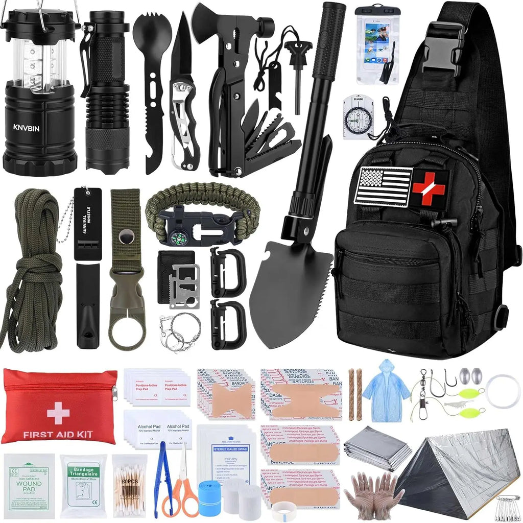 250-Piece Survival Kit with First Aid, Tactical Gear