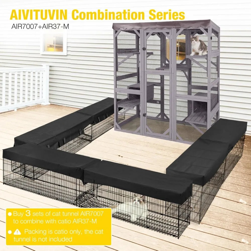 Outdoor Catio Kitty Enclosure with Super Large Enter Door