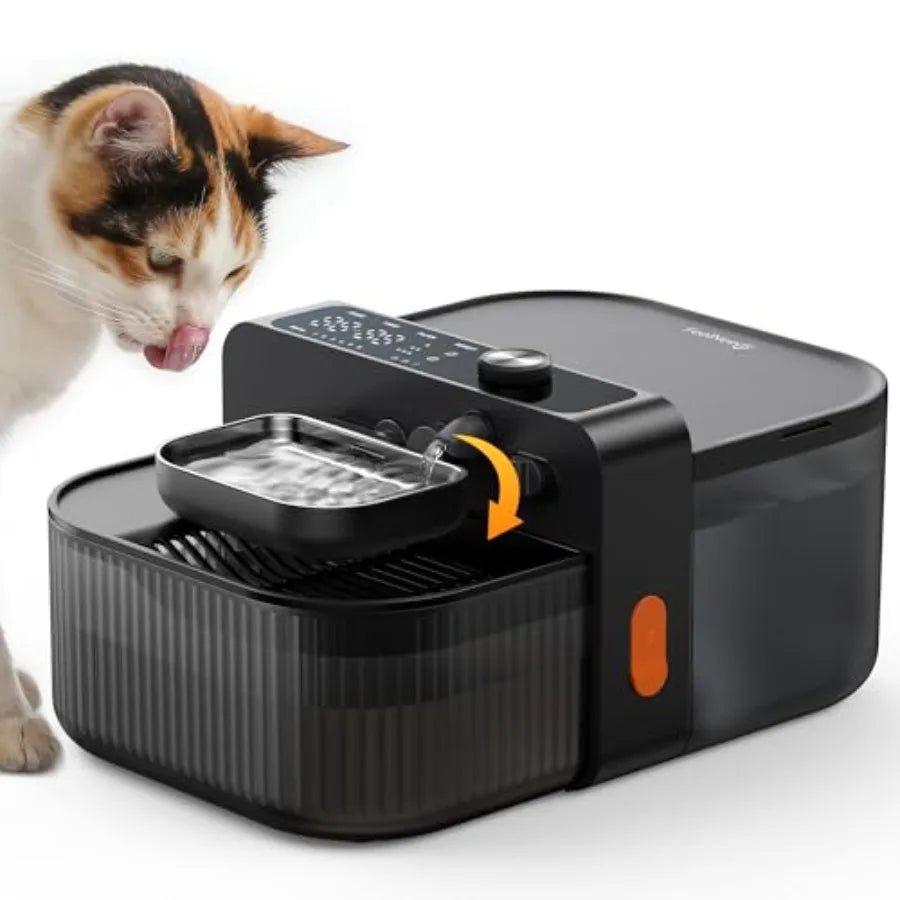 Cat Water Fountain Wastewater Separation Stainless Steel Bowl