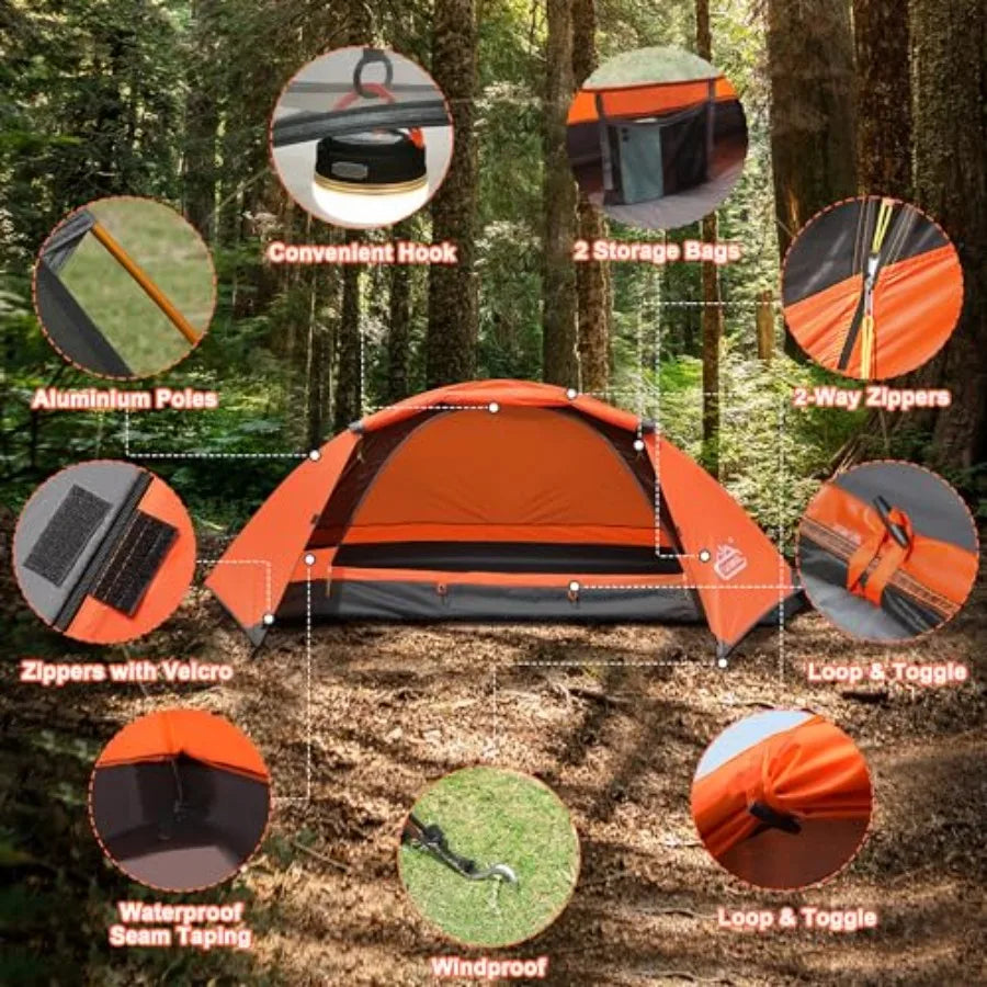 1 Person Tent for Camping Hiking Mountain Hunting Backpacking