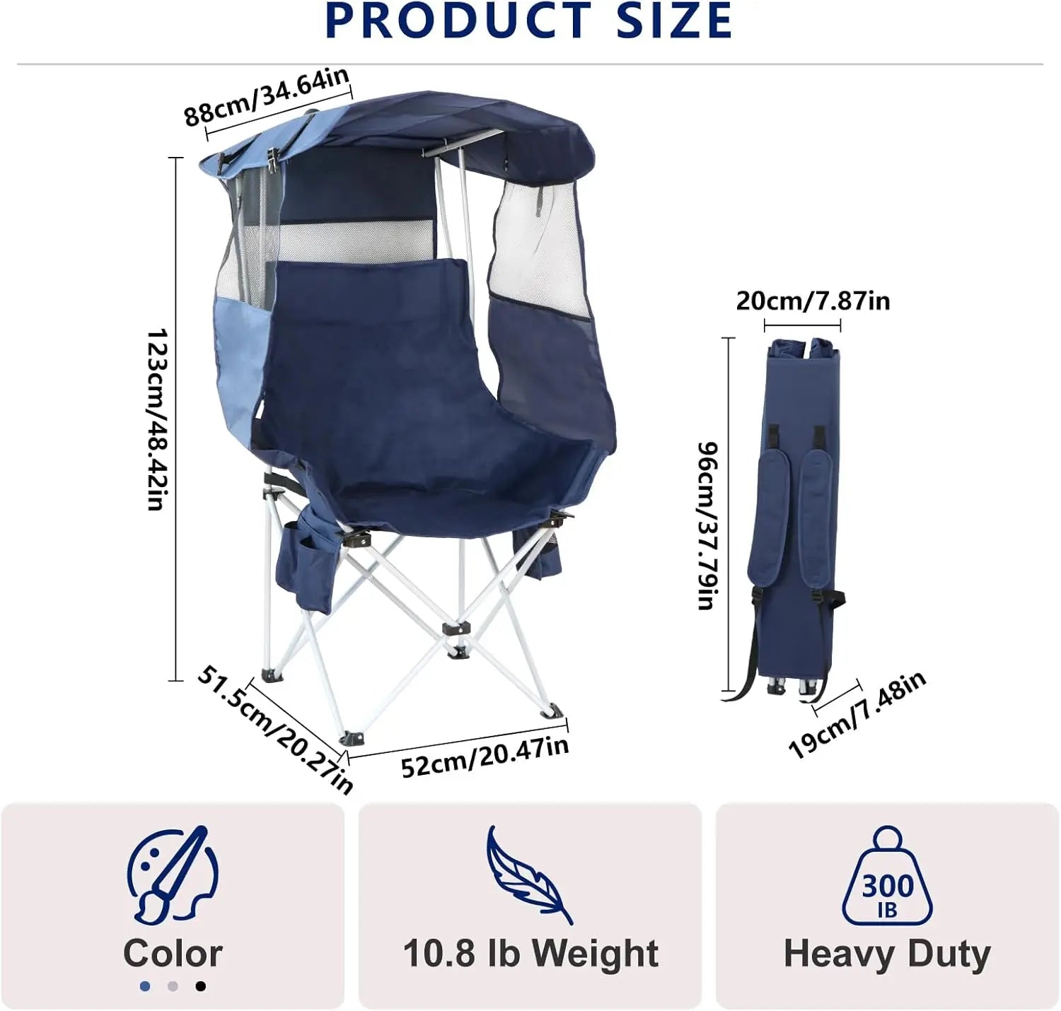 Folding Camping Chair with Canopy