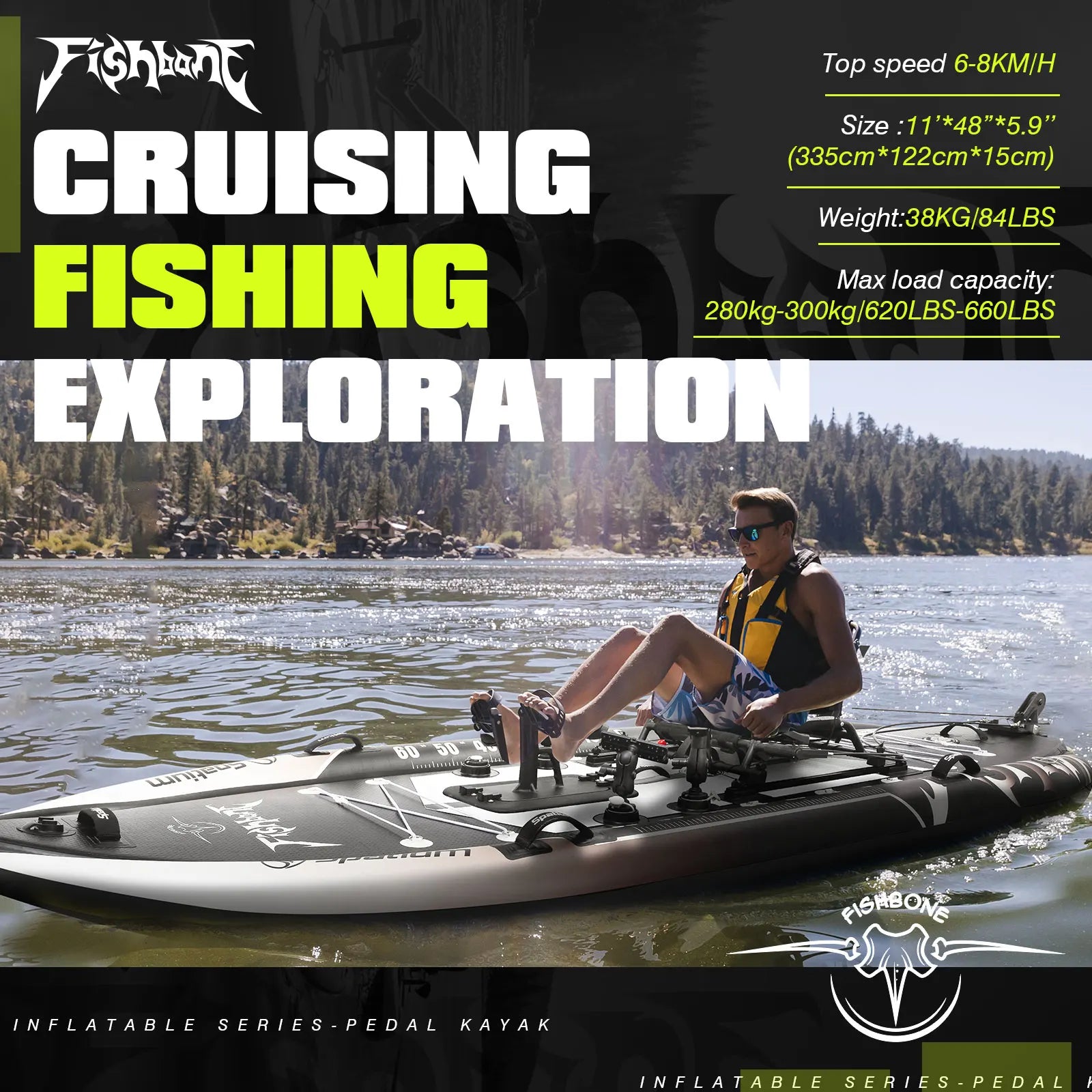 Spatium Fishing Kayak Boat Pedal Drive