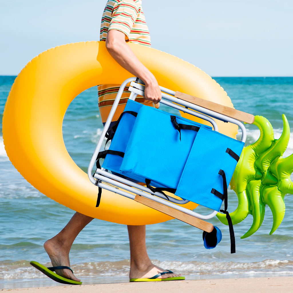 4-Position Adjustable Folding Beach Chair