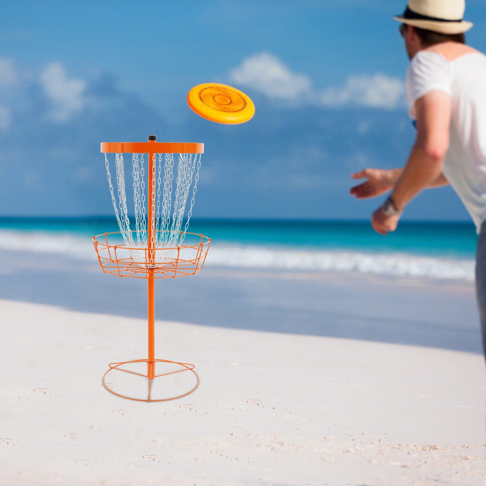 Portable Disc Golf Basket 24 Chains