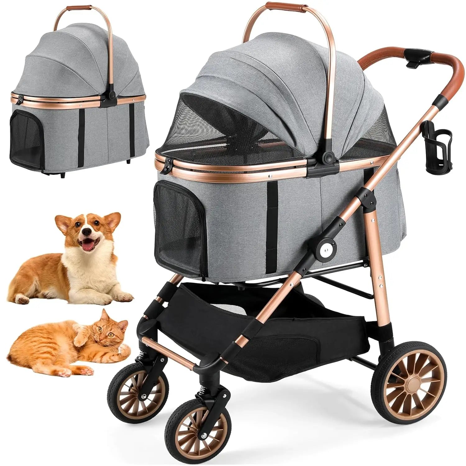 Shock Absorption Dog Buggy Stroller