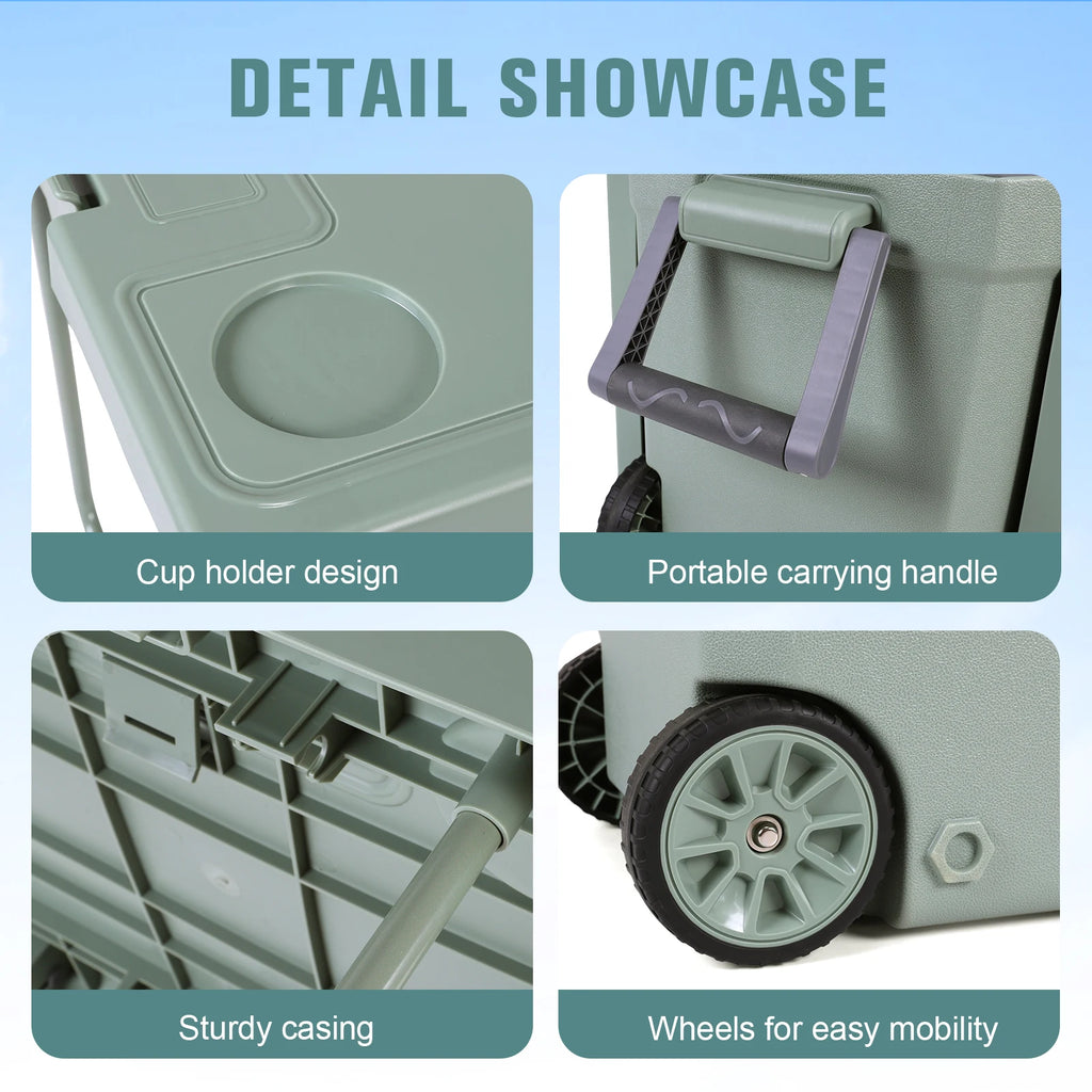 Portable Camping Cooler Leak-Proof for Tailgating Parties Picnics
