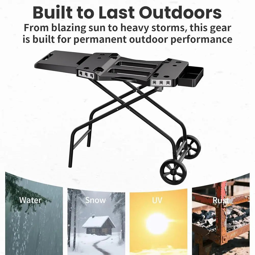 Portable BBQ Stand with Wheels