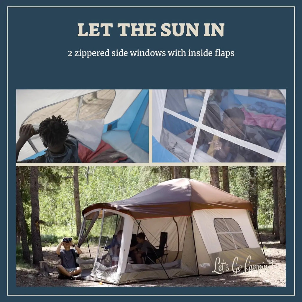 8-Person Water-Resistant Family Camping Tent