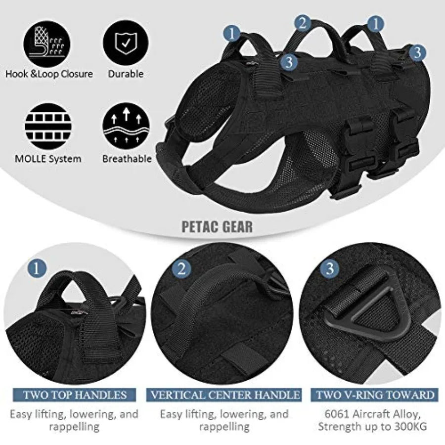 Tactical Dog Harness No Pull for Large Working Dogs