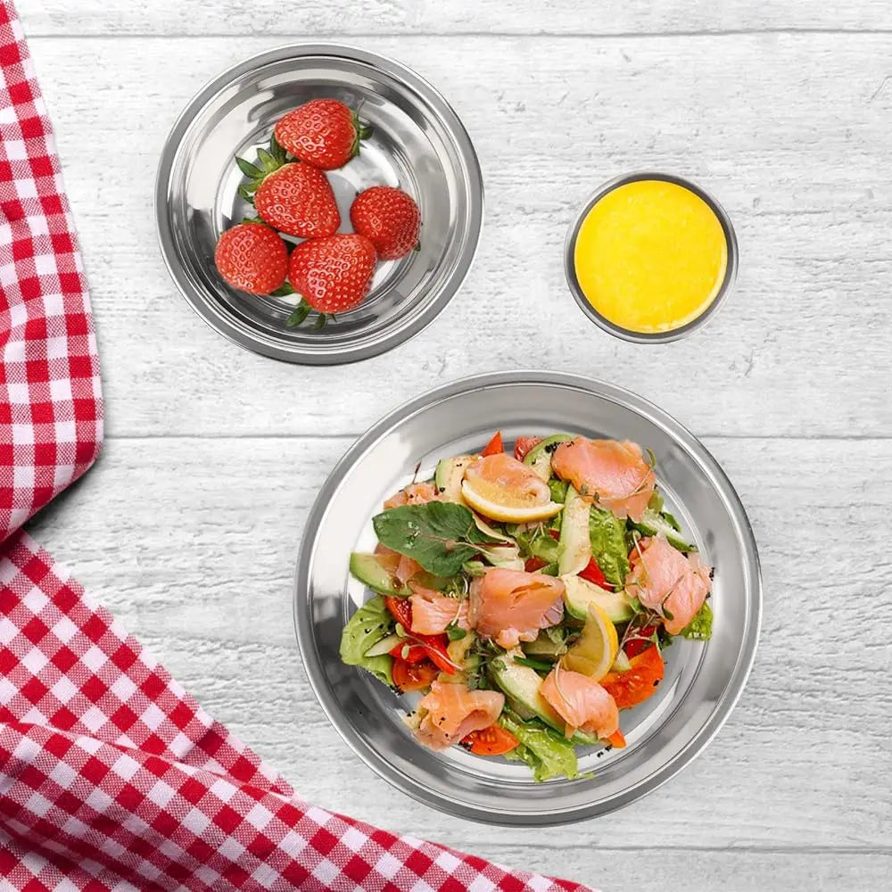 Set Of 26 Stainless Steel Camping Plates And Bowls
