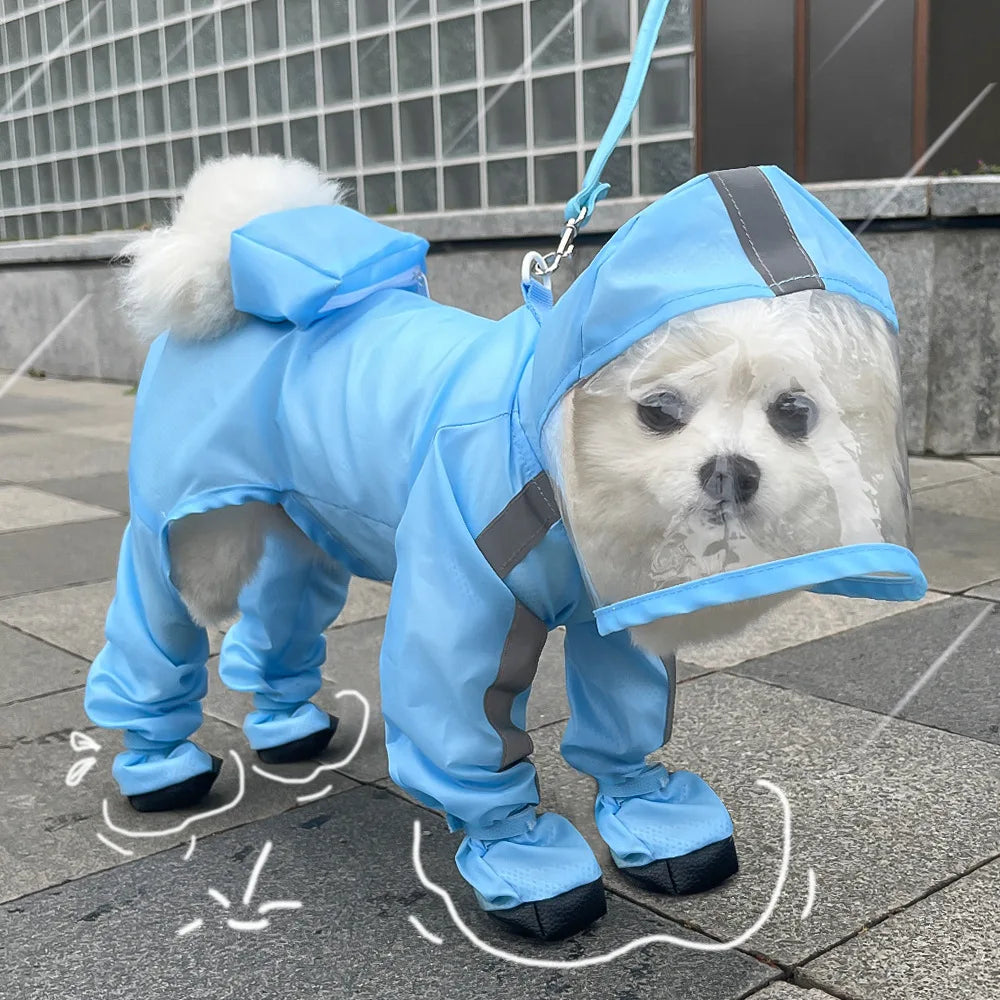 Waterproof Dog Raincoat,Full Coverage 4 Legs Dog