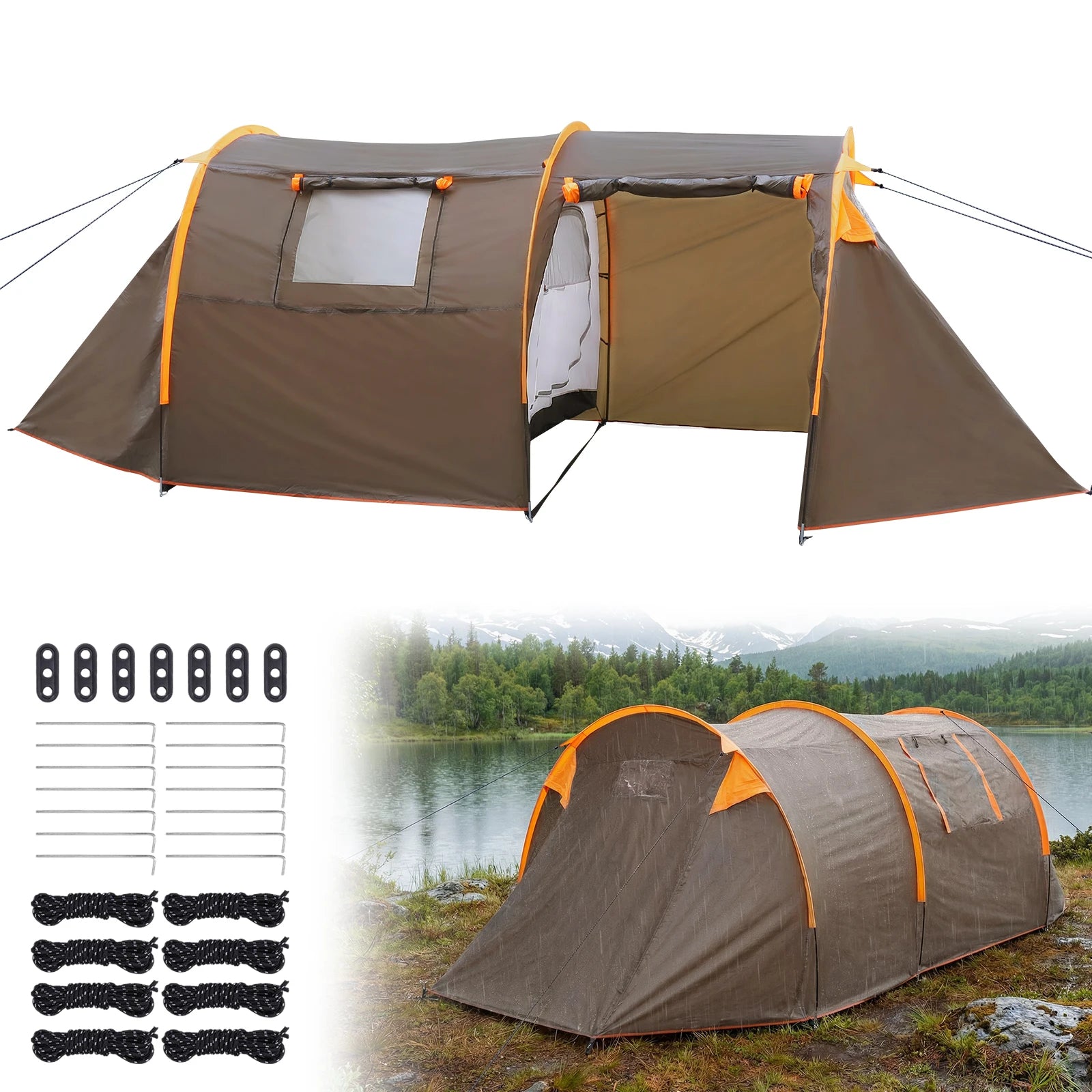 Oxford 2-Person Bike packing Tent Windproof Lightweight