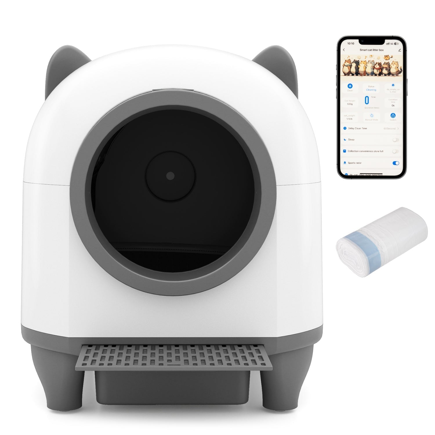 Self-Cleaning Litter Box with App Control for Multi-Cat Homes