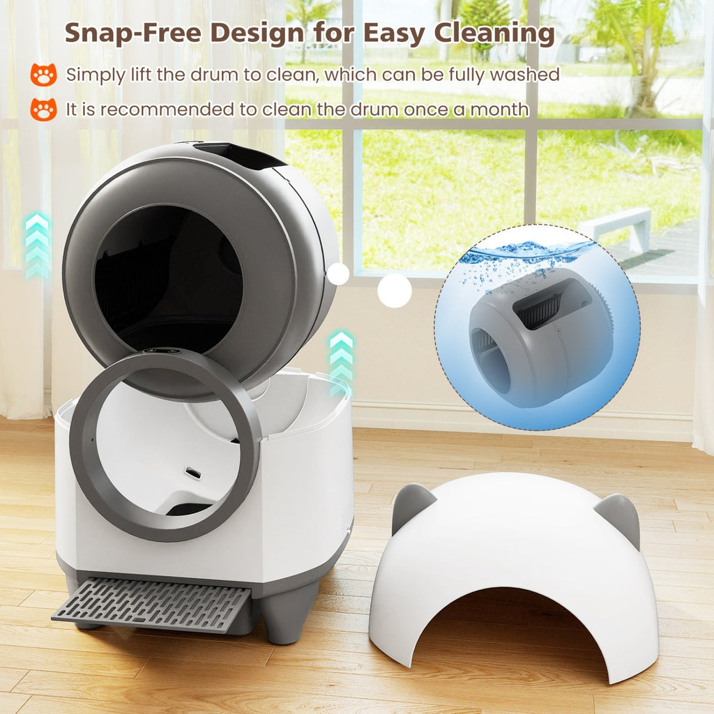 Self-Cleaning Litter Box with App Control for Multi-Cat Homes