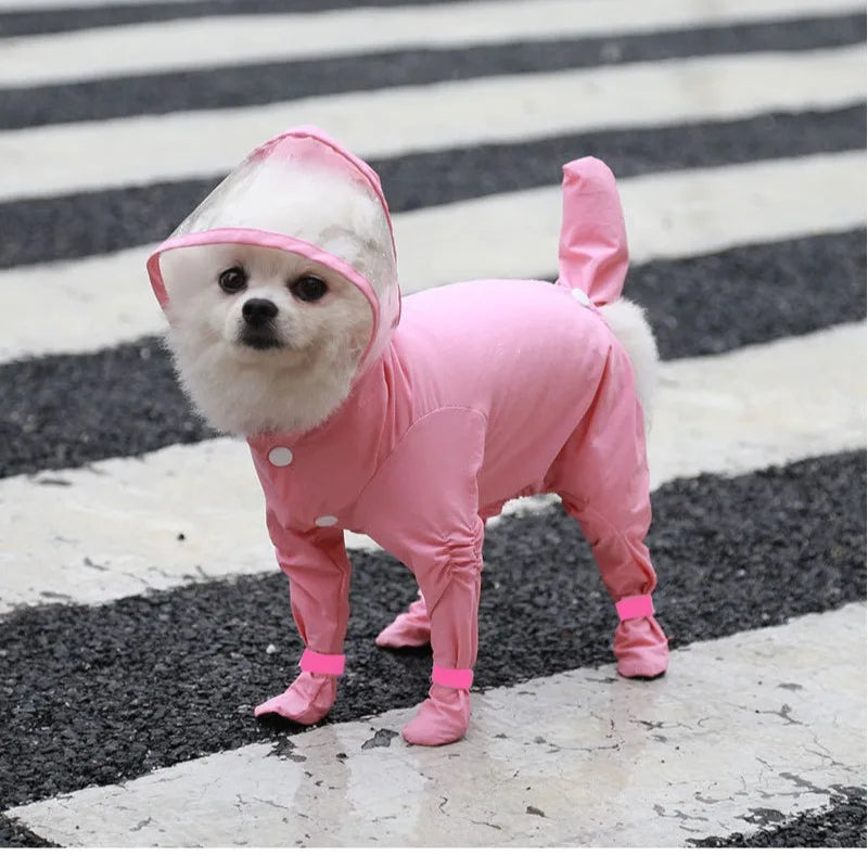 Waterproof Dog Raincoat,Full Coverage 4 Legs Dog