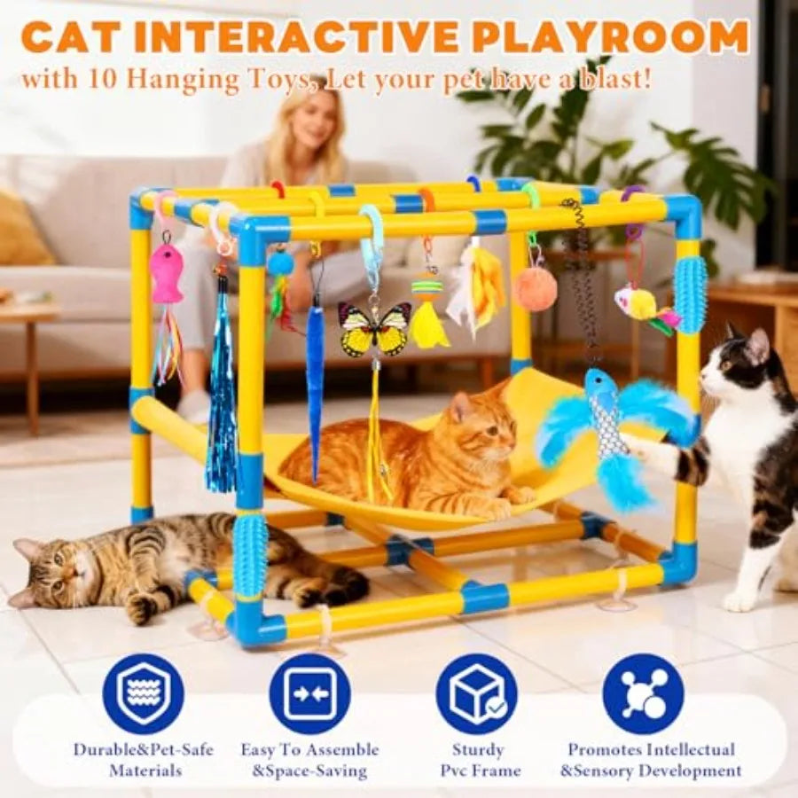 Cat Jungle Gym with Hanging Interactive Toys