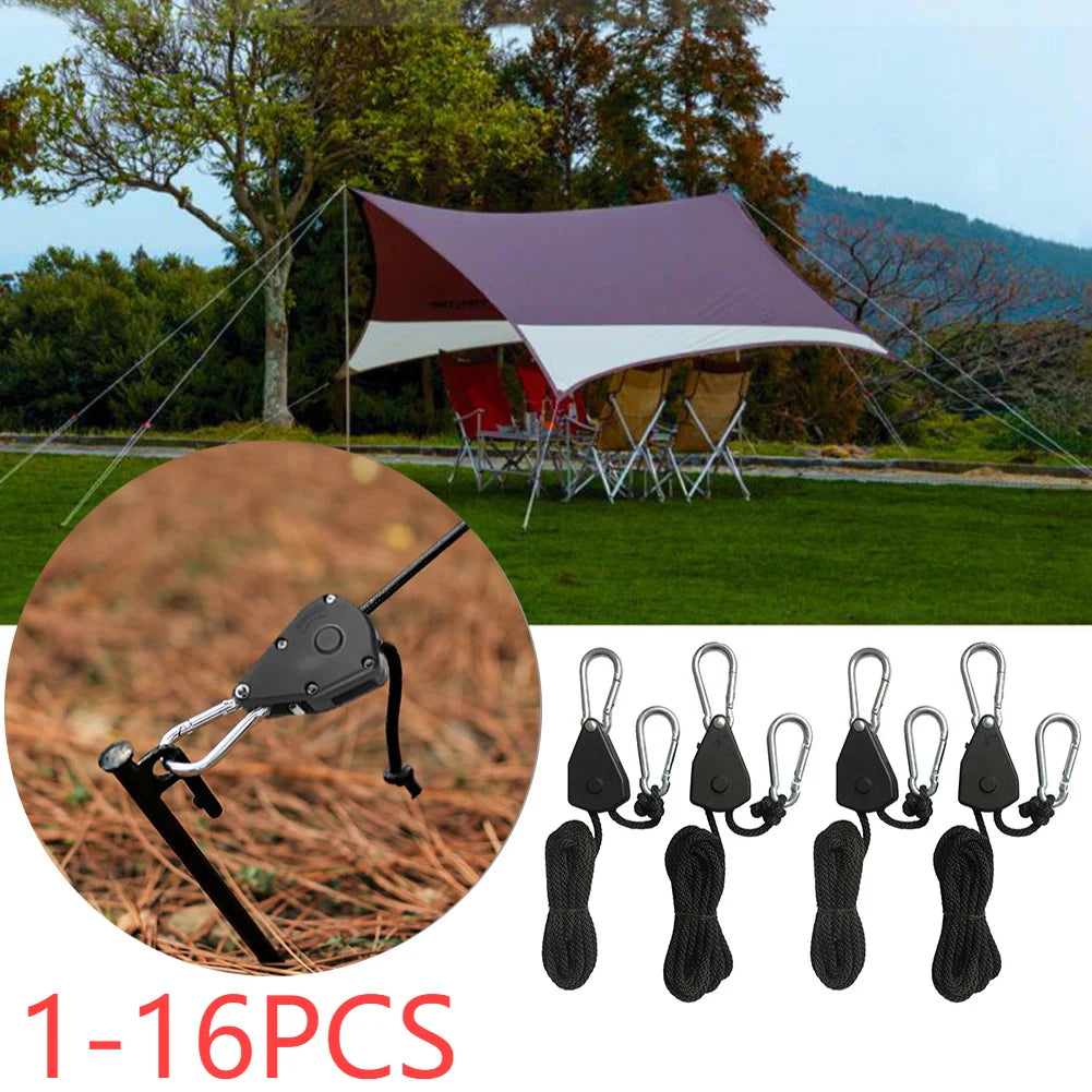 1-16pcs 2m Camping Tent Rope Tensioners