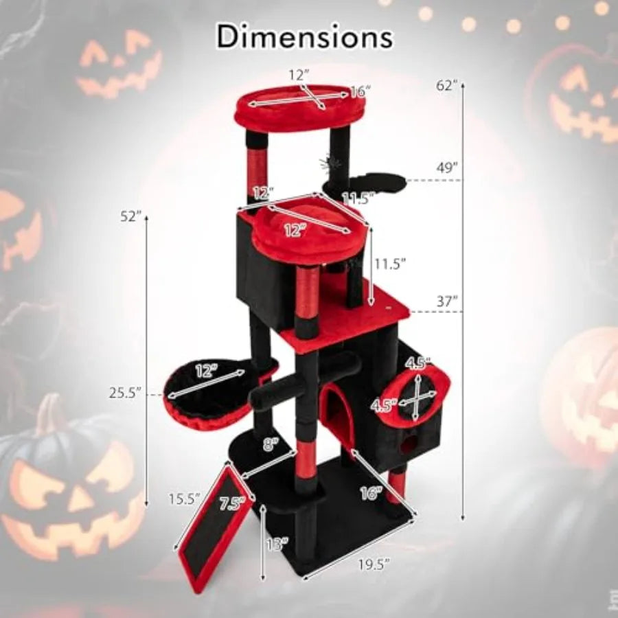 Multi-Level Goth Coffin Cat Tree Tower