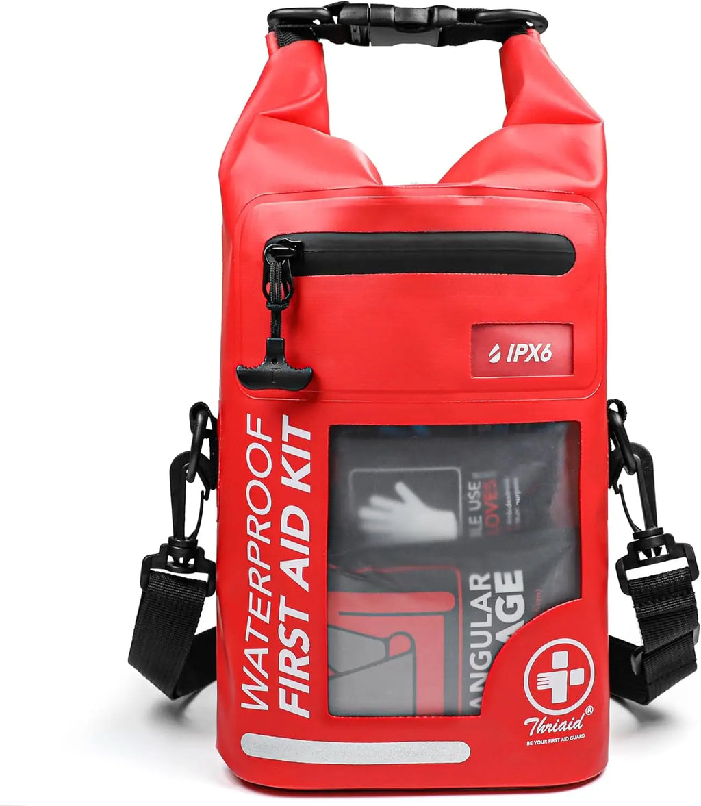 250-Piece Waterproof First Aid Kit with Reflective Dry Bag