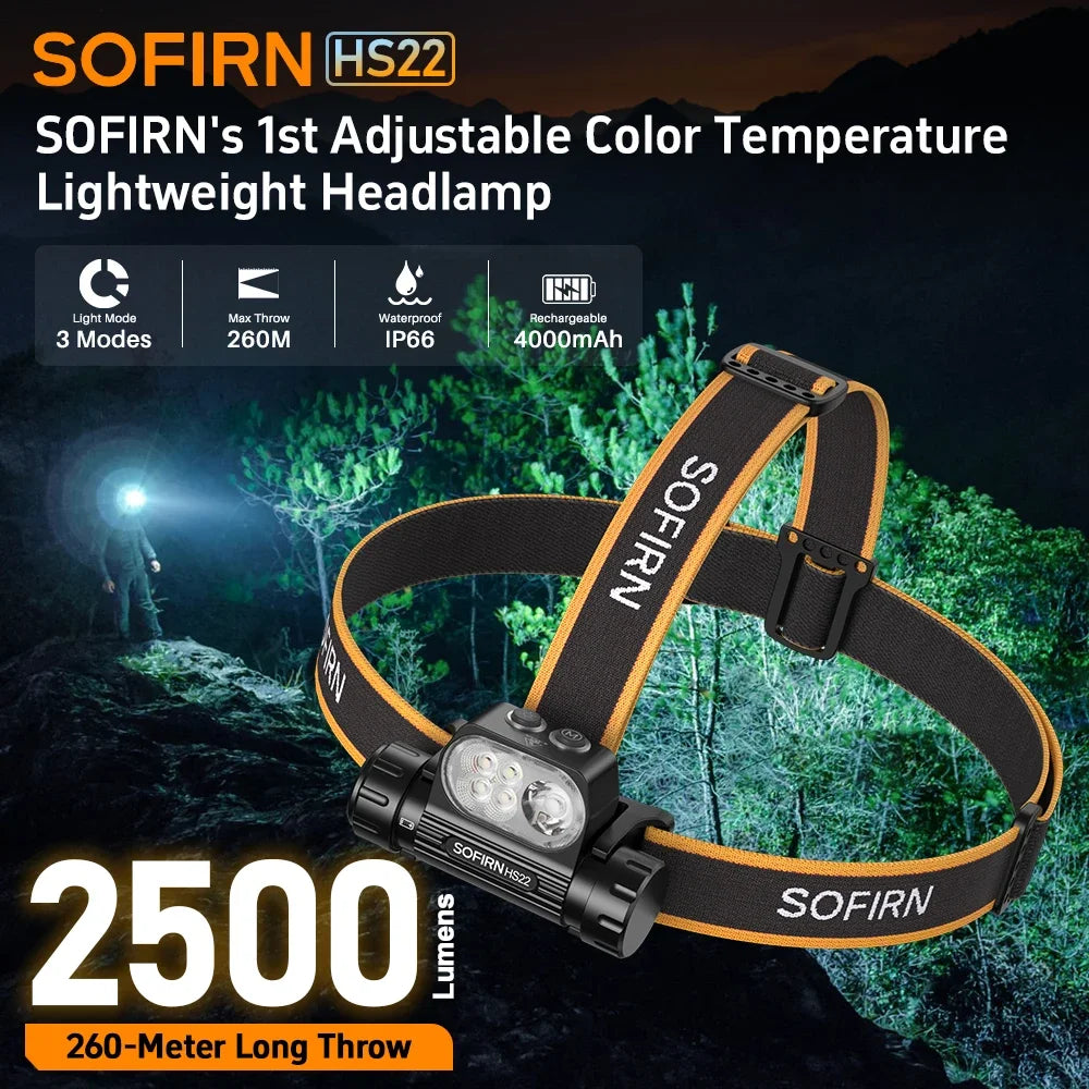 SOFIRN Headlamp LED Color Temperature Adjustment  Dual Switch