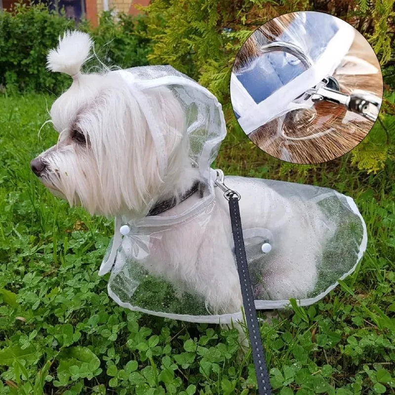 Clear Waterproof Dog Raincoat Small Medium Size