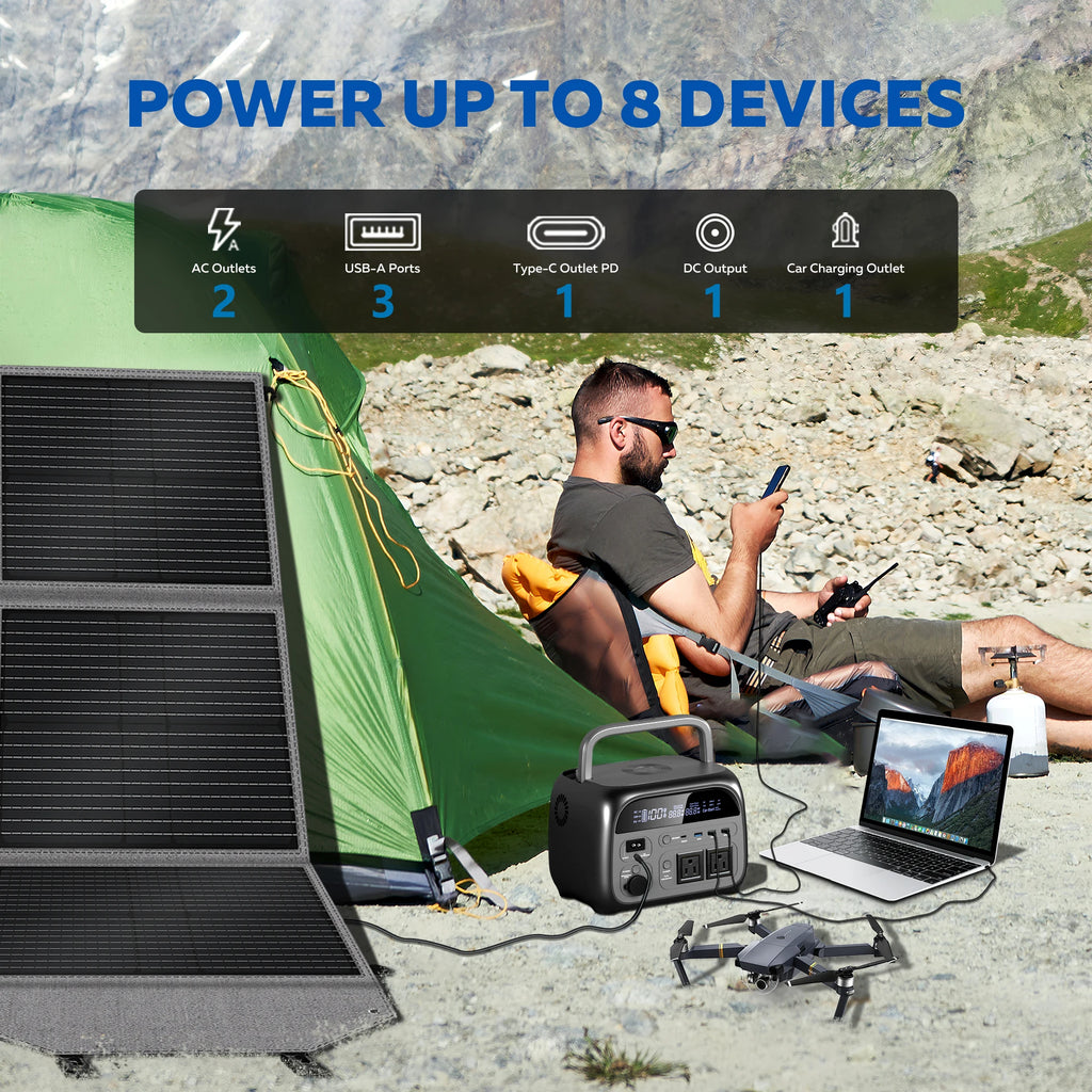 Camping Power Station 500W Portable Solar Generator